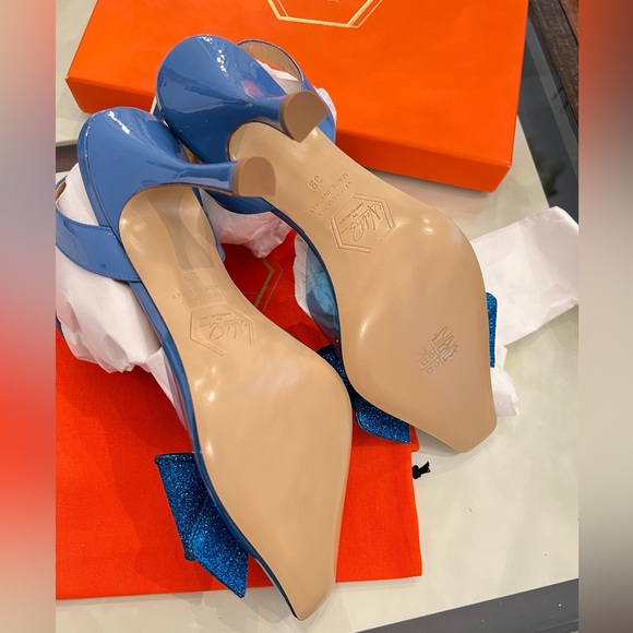 Nalebe Diamante Bow Pumps in Blue - Picture 5 of 8